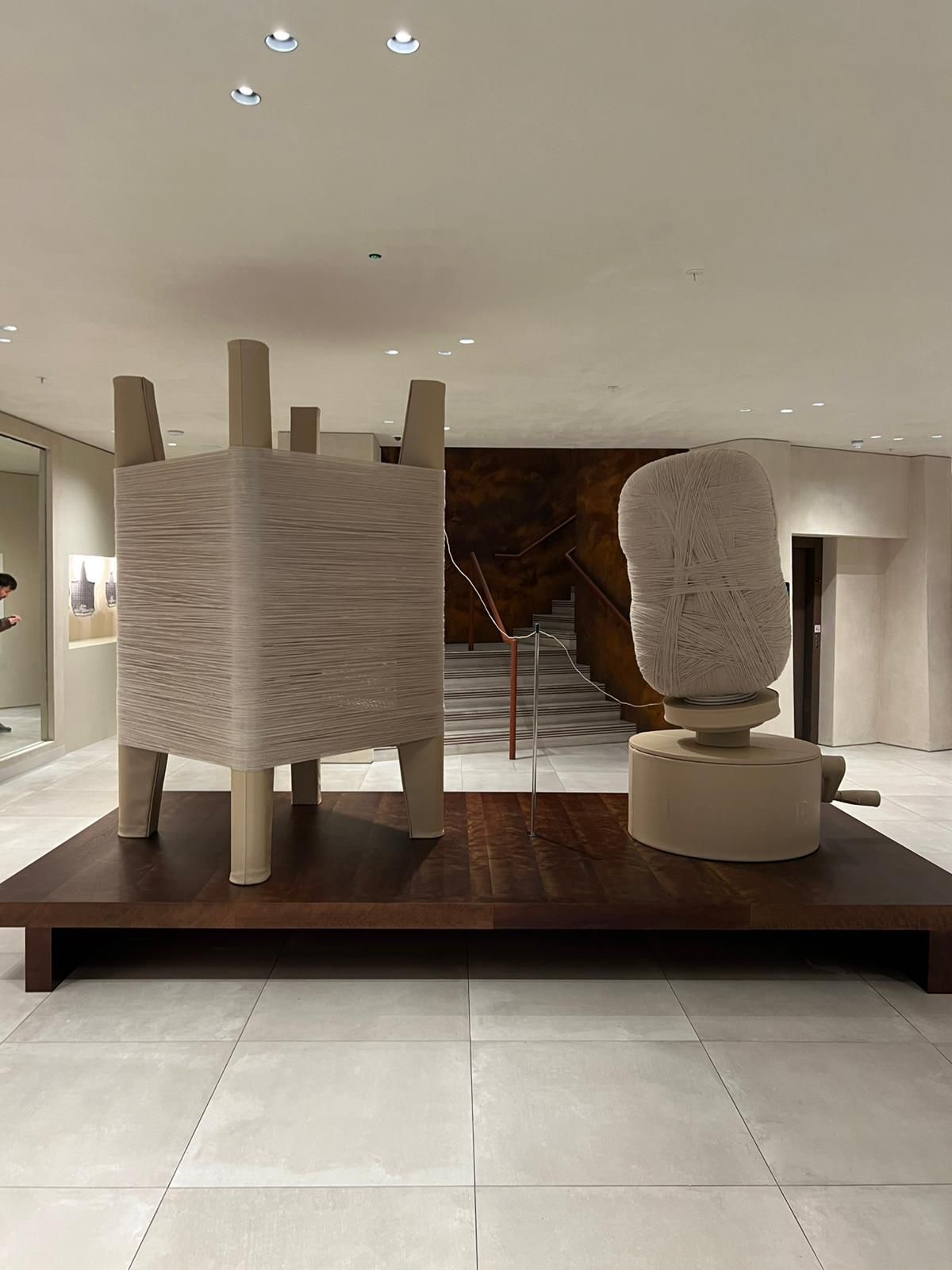 Yarn Winder and Yarn Winding Device Structures covered in Leather and ...